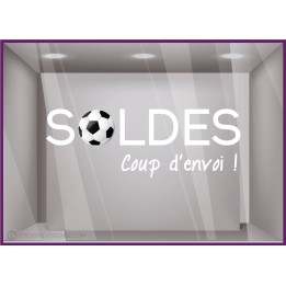 Sticker Soldes Foot promotion offre promotionnelle promo destockage braderie liquidation demarque vitrophanie calicot lettrage