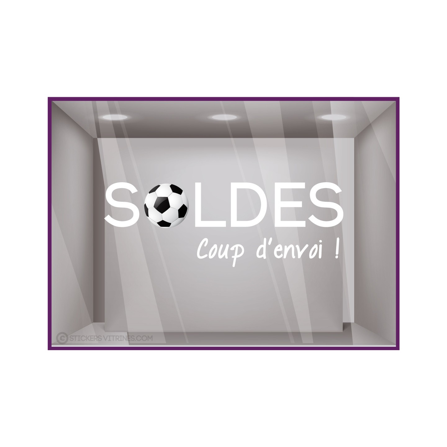 Sticker Soldes Foot promotion offre promotionnelle promo destockage braderie liquidation demarque vitrophanie calicot lettrage
