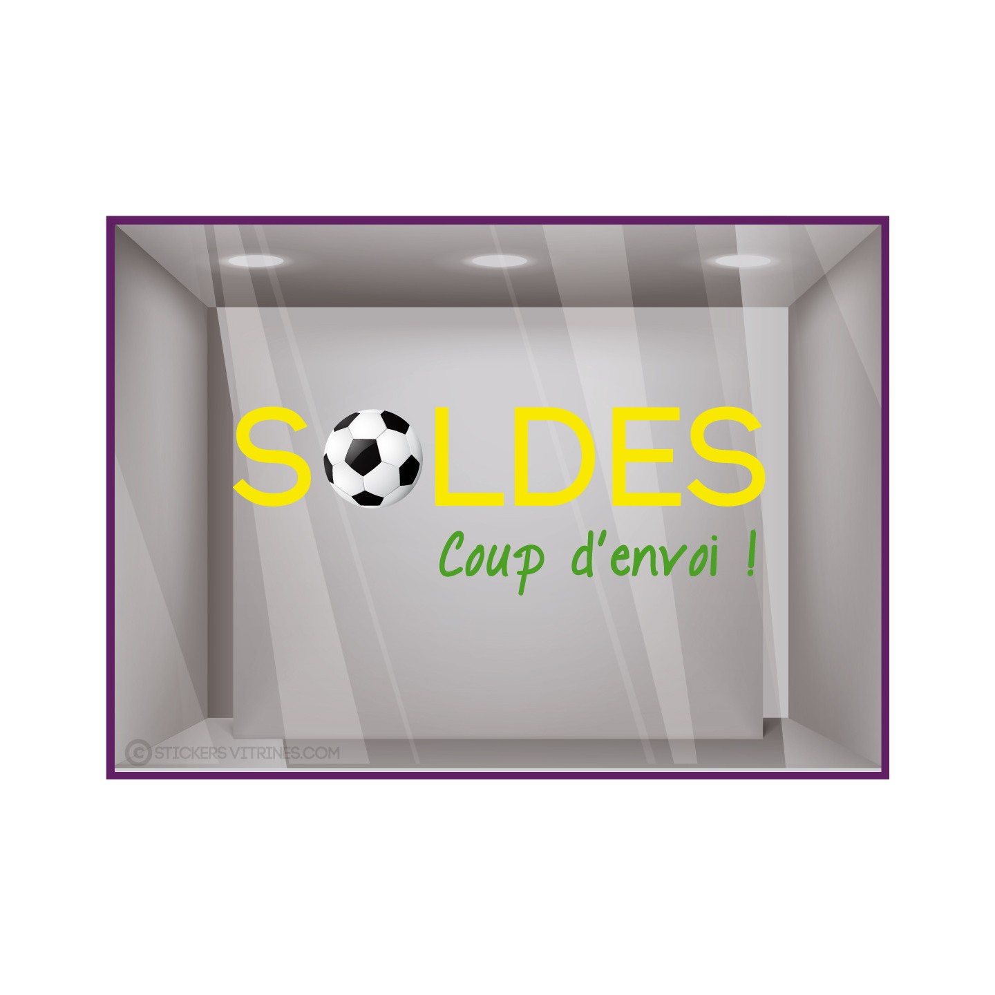 Sticker Soldes Foot promotion offre promotionnelle promo destockage braderie liquidation demarque vitrophanie calicot lettrage