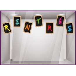 Vitrophanie Ardoise Rentree Classe Ecole Boutique Magasin Idee Decoration 