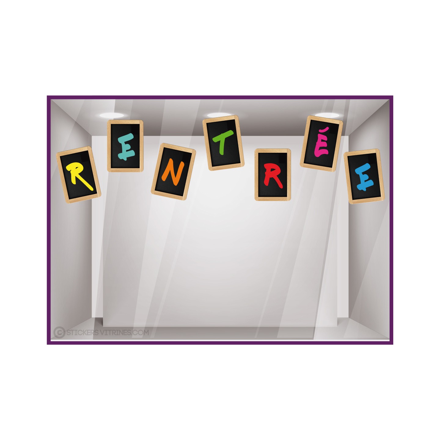 Vitrophanie Ardoise Rentree Classe Ecole Boutique Magasin Idee Decoration 