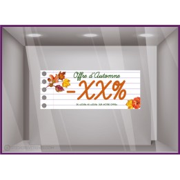 Offre Automne Bandeau Cahier Sticker Autocollant Adhésif Promotion Decoration Boutique Magasin