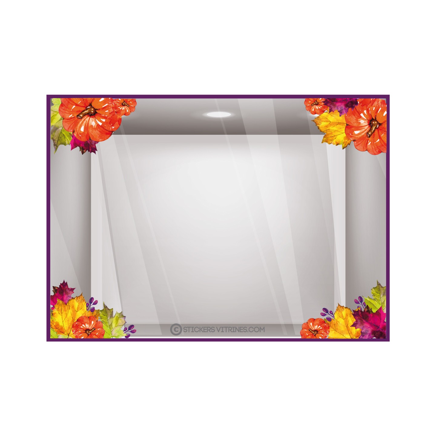 Automne Citrouille Feuille Sticker Halloween  Autocollant Vitrophanie Adhésif Decoration Boutique Magasin
