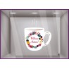 Welcome Mug Automne Bar Cafe Salon de the Restaurant Vitrophanie Sticker Autocollant Adhésif Decoration Boutique Magasin