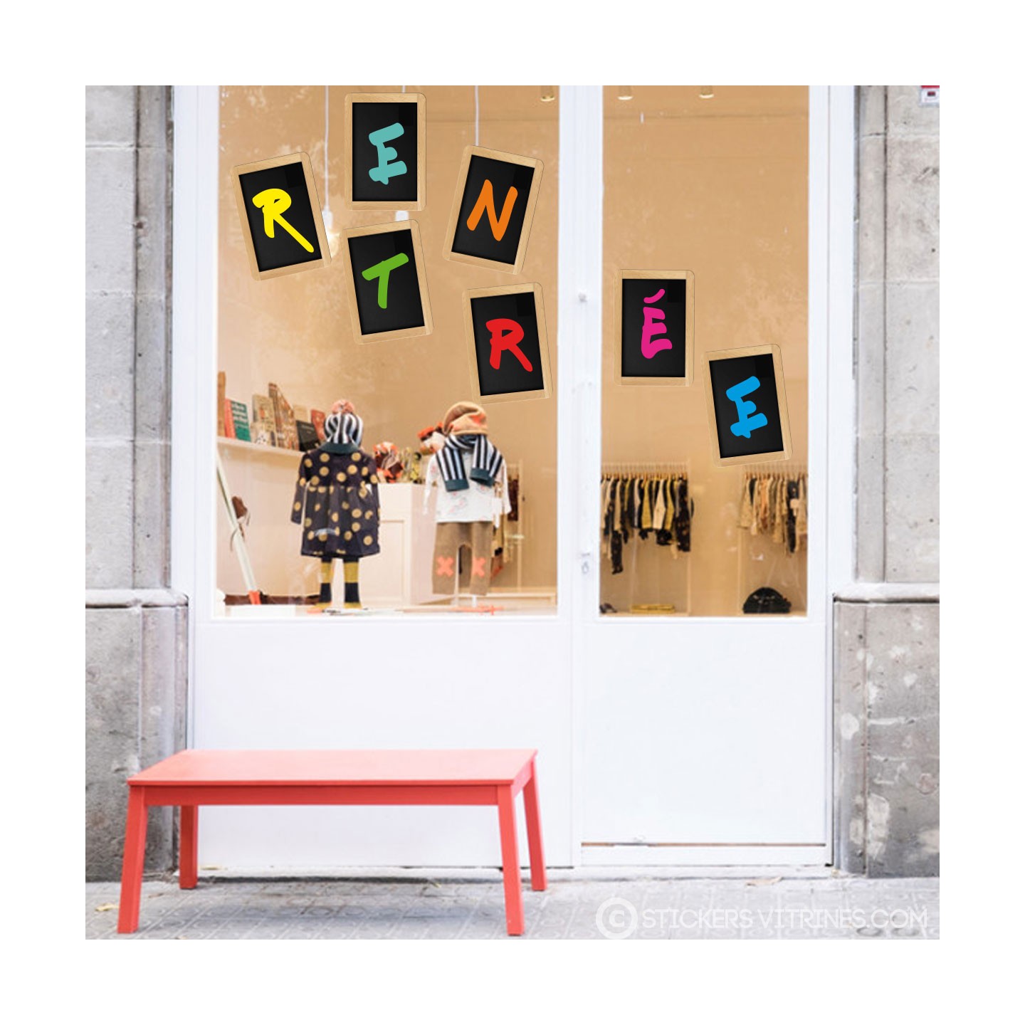 Vitrophanie Ardoise Rentree Classe Ecole Boutique Magasin Idee Decoration 
