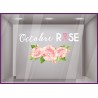 Sticker Octobre Rose Fleurs Magasin Calicot Collant Vitrine Boutique Lingerie 