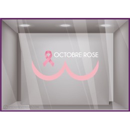 Sticker Seins Octobre Rose Devanture Commerce Cabinet Médical Vitrophanie Adhésive