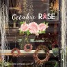 Sticker Octobre Rose Fleurs Magasin Calicot Collant Vitrine Boutique Lingerie 