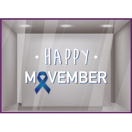 Happy Movember Ruban Autocollant Adhésif Decoration Boutique Magasin Sticker Lettrage Pharmacie