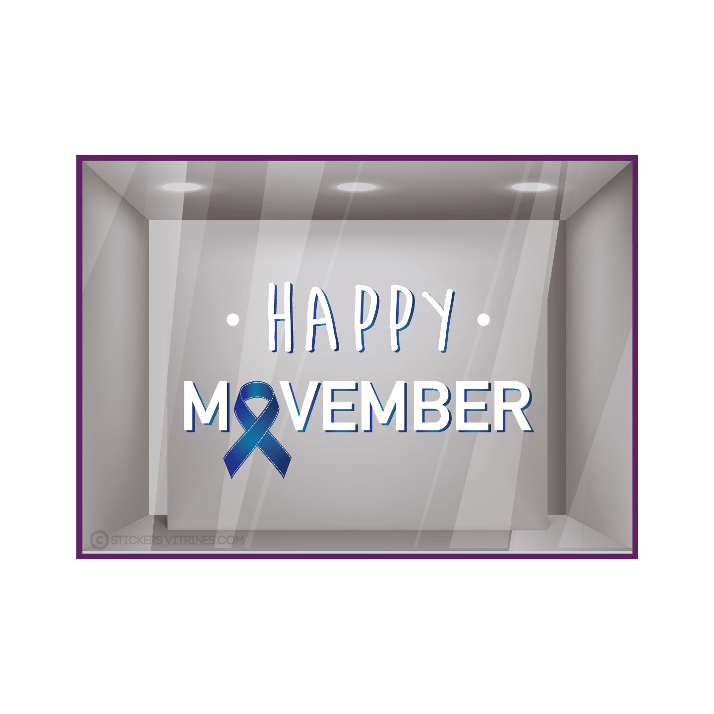 Happy Movember Ruban Autocollant Adhésif Decoration Boutique Magasin Sticker Lettrage Pharmacie