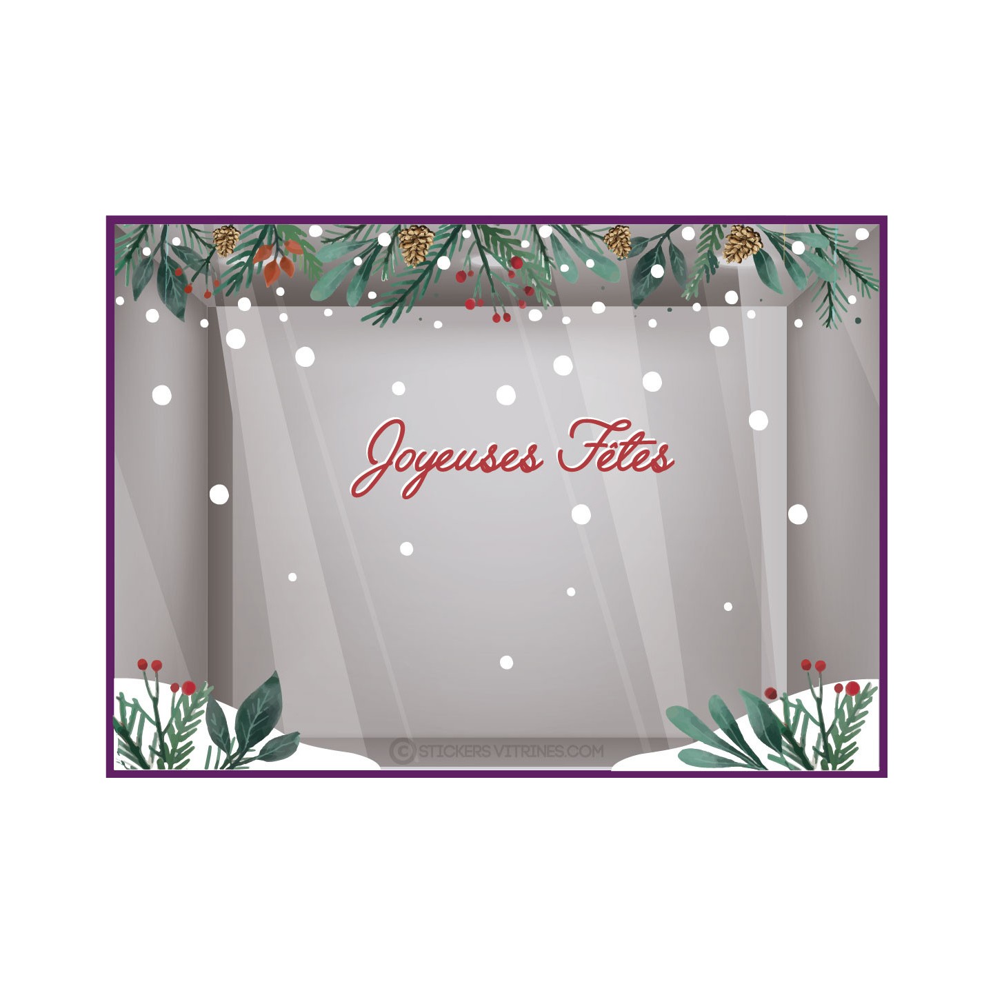 KIT DE STICKERS NOEL IDEE DECORATION TENDANCE FLOCONS VITRINE MAGASIN CALICOT JOYEUSES FETES BOULANGERIE