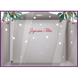 KIT DE STICKERS NOEL IDEE DECORATION TENDANCE FLOCONS VITRINE MAGASIN CALICOT JOYEUSES FETES MODE