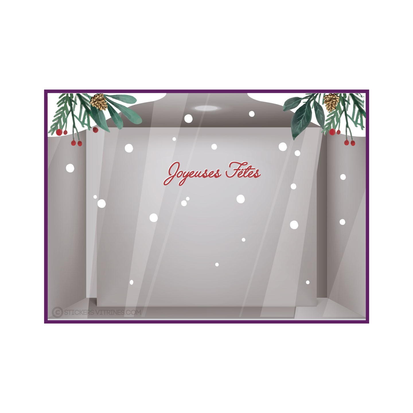 KIT DE STICKERS NOEL IDEE DECORATION TENDANCE FLOCONS VITRINE MAGASIN CALICOT JOYEUSES FETES MODE