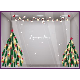 KIT DE STICKERS NOEL IDEE DECORATION TENDANCE FLOCONS VITRINE MAGASIN CALICOT JOYEUSES FETES MODE