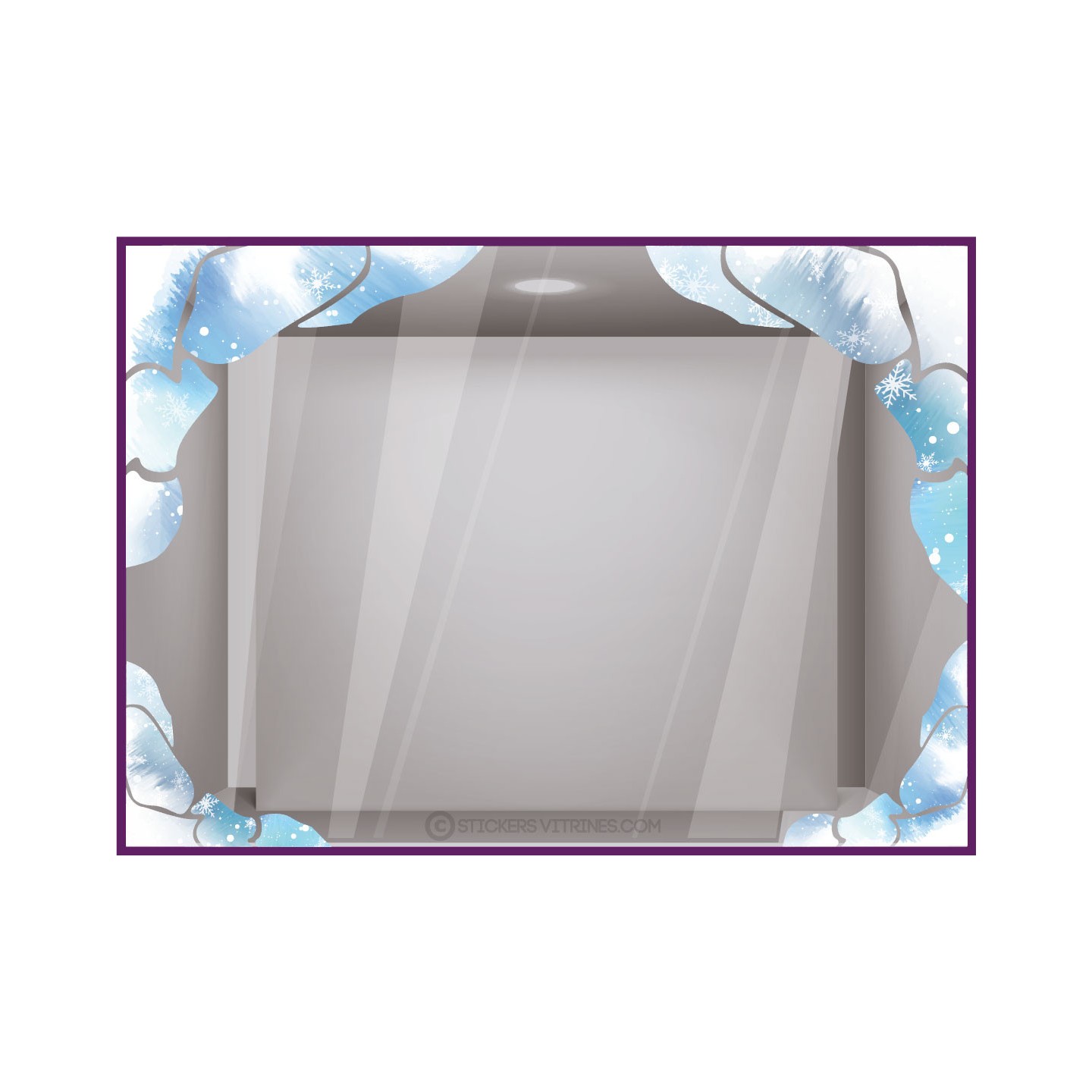 AUTOCOLLANT GEANT IGLOO MAGASIN VITRINE DECORATION NOEL FLOCON 