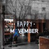 Happy Movember Ruban Autocollant Adhésif Decoration Boutique Magasin Sticker Lettrage Pharmacie