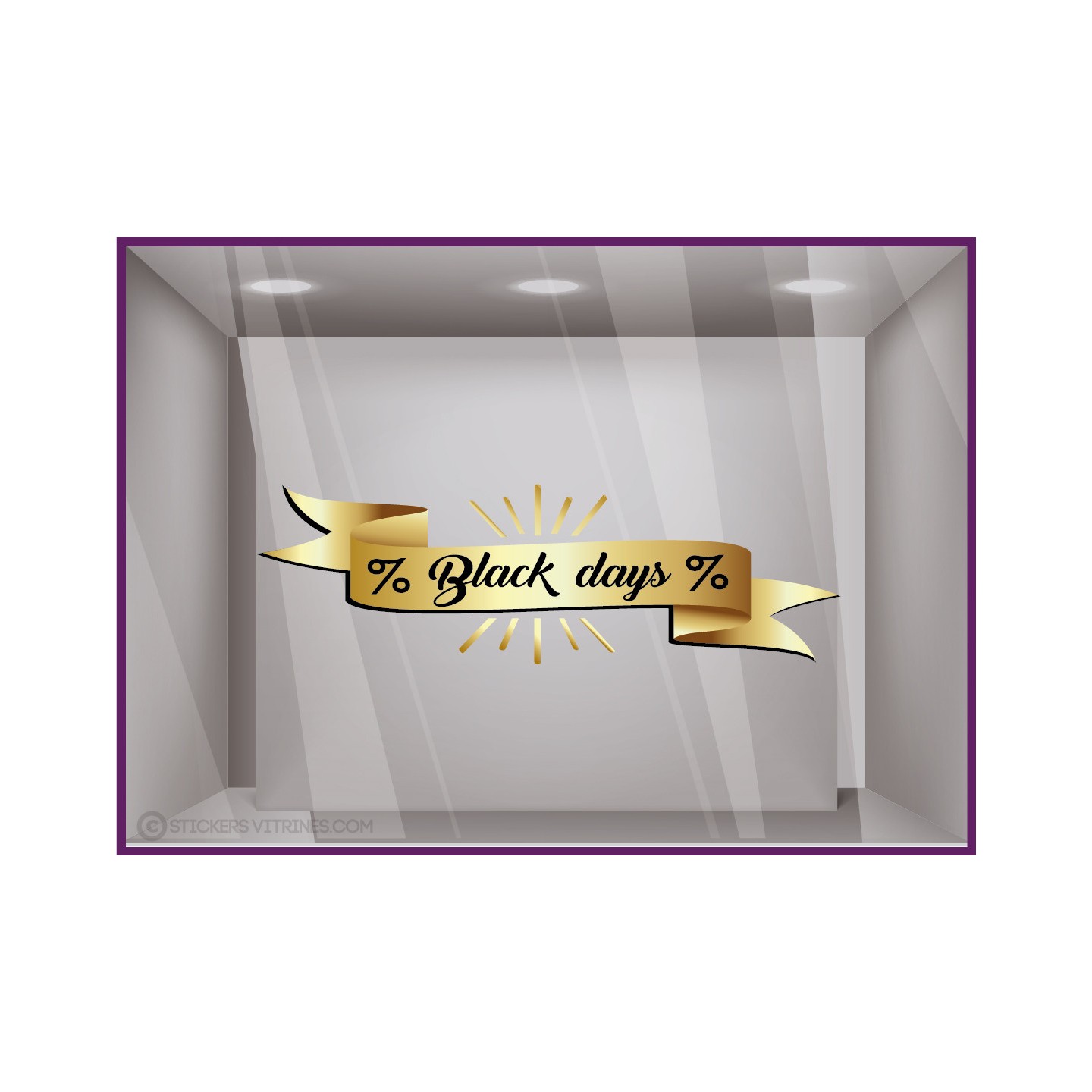 Sticker ruban black days or promotion  enseigne vitrophanie devanture vitrine friday destockage commerce calicot