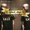 Sticker ruban black days or promotion  enseigne vitrophanie devanture vitrine friday destockage commerce calicot