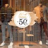 Sticker autocollant geant rond cuivre Black friday reduction pourcentage  devanture boutique 