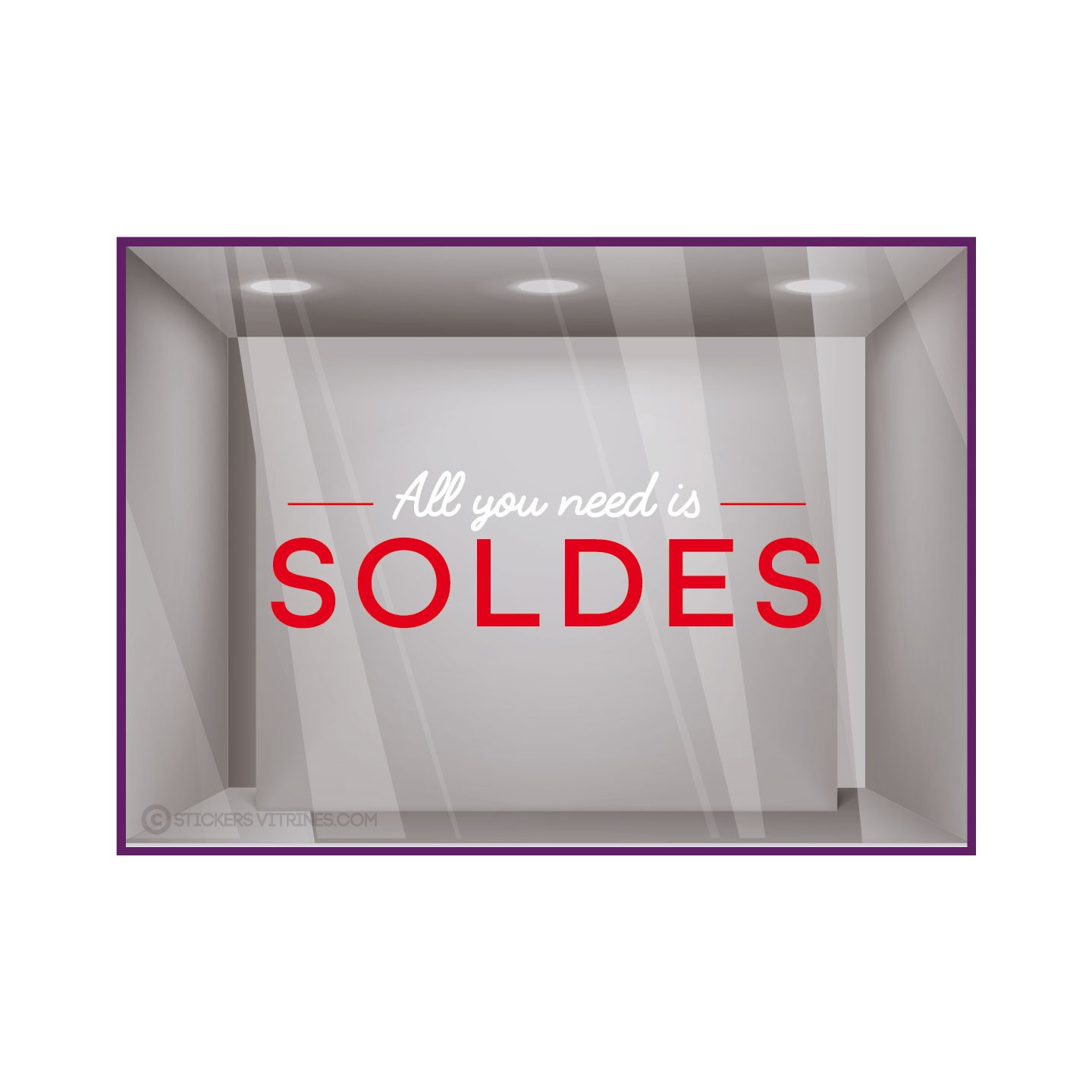Sticker Soldes  Boutique Destockage All You Need Calicot Autocollant  Decoration Vitrine  Braderie Lettrage