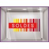 Sticker Soldes Commerce Code Barre Destockage Vitrine Vitrophanie Braderie Adhesif liquidation   