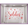 Sticker Soldes Etoiles  promotion devanture destockage calicot magasin vitrophanie mode bijouterie maroquinerie vitrine  adhesif