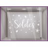 Sticker Soldes Etoiles  promotion devanture destockage calicot magasin vitrophanie mode bijouterie maroquinerie vitrine  adhesif