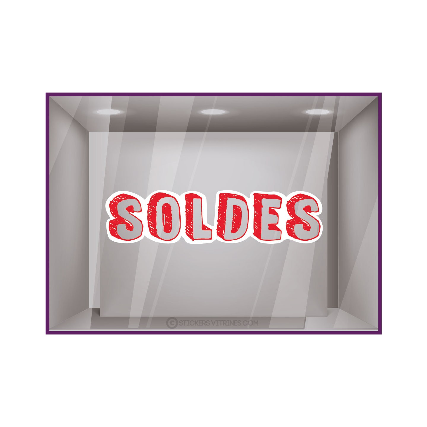 Sticker Soldes Lettres Adhésif Boutique Vitrine Destockage Calicot Soldes Enseigne Liquidation autocollant magasin evide