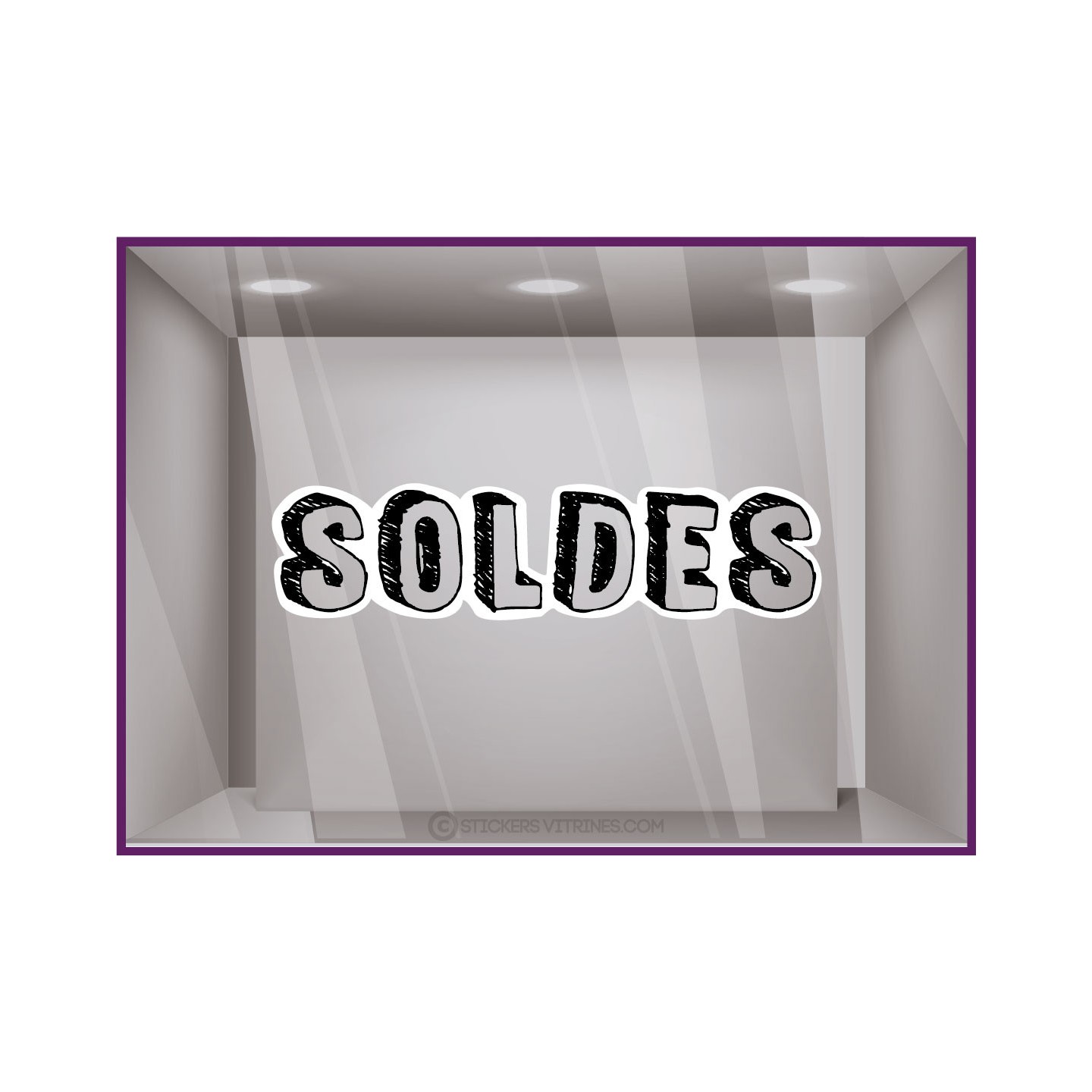 Sticker Soldes Lettres Adhésif Boutique Vitrine Destockage Calicot Soldes Enseigne Liquidation autocollant magasin evide