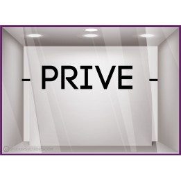Sticker-PRIVE-lettrage adhesif-texte-porte-bureau-vitrophanie-vitrine-devanture