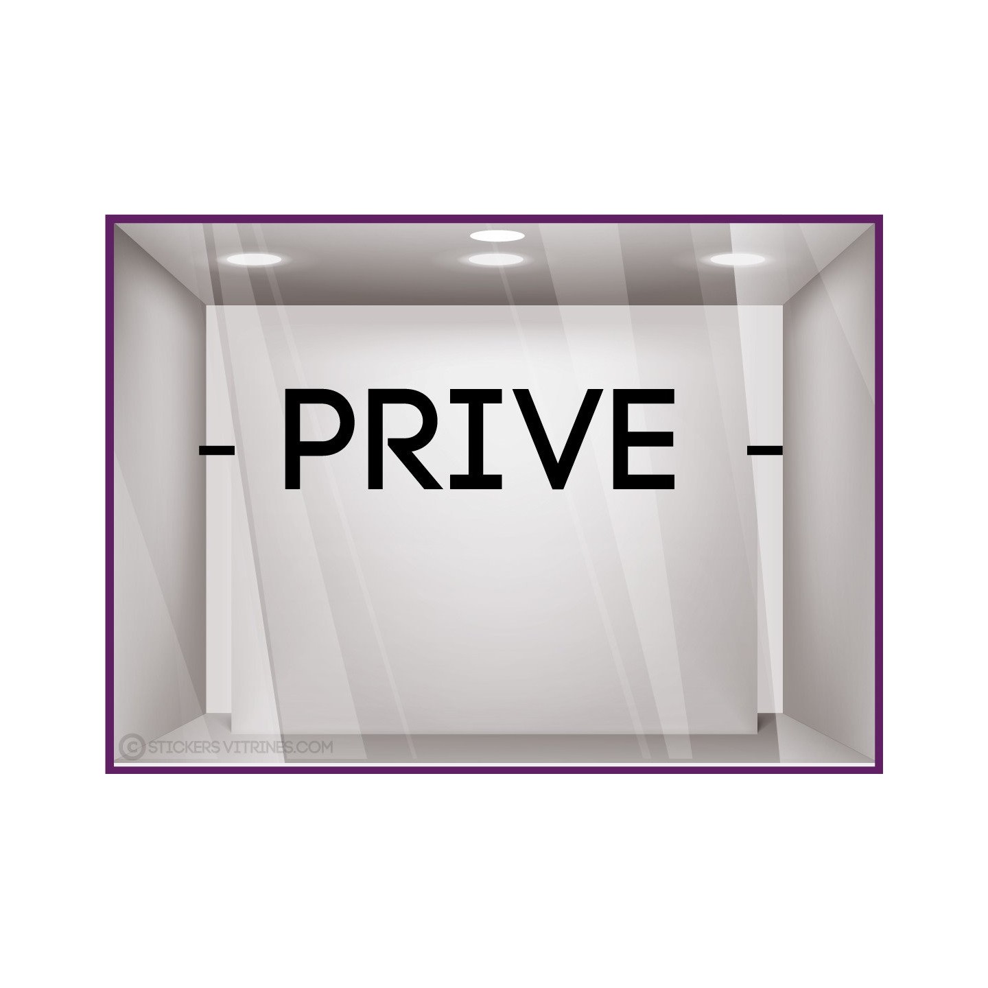 Sticker-PRIVE-lettrage adhesif-texte-porte-bureau-vitrophanie-vitrine-devanture