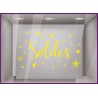 Sticker Soldes Etoiles  promotion devanture destockage calicot magasin vitrophanie mode bijouterie maroquinerie vitrine  adhesif