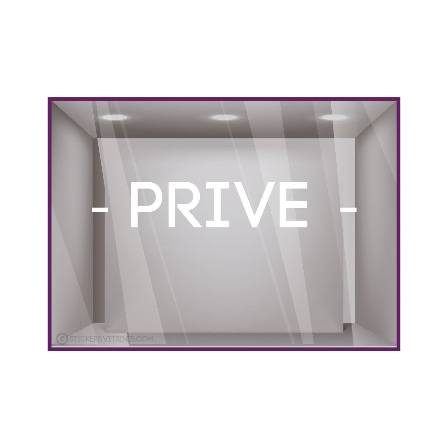 Sticker-PRIVE-lettrage adhesif-texte-porte-bureau-vitrophanie-vitrine-devanture