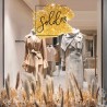Sticker Carré Soldes Pailleté Or vitrophanie promotions signaletique vitrine magasin mode promotions enseigne mode