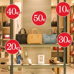Sticker Soldes Prix Adhesif Calicot Vitrine-Magasin-Deco-Braderie-Promo-Promotion-Destockage-Commerce