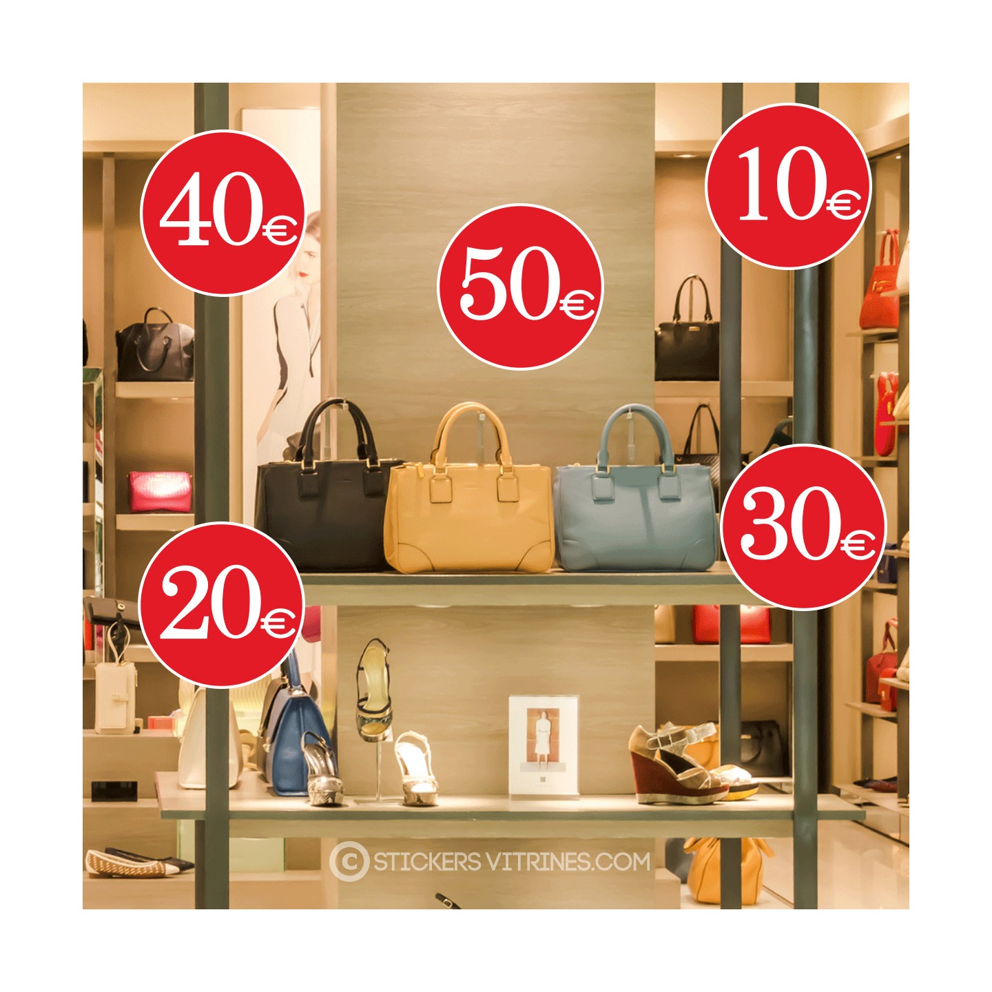 Sticker Soldes Prix Adhesif Calicot Vitrine-Magasin-Deco-Braderie-Promo-Promotion-Destockage-Commerce