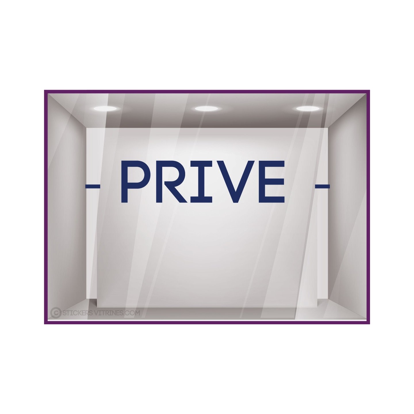 Sticker-PRIVE-lettrage adhesif-texte-porte-bureau-vitrophanie-vitrine-devanture