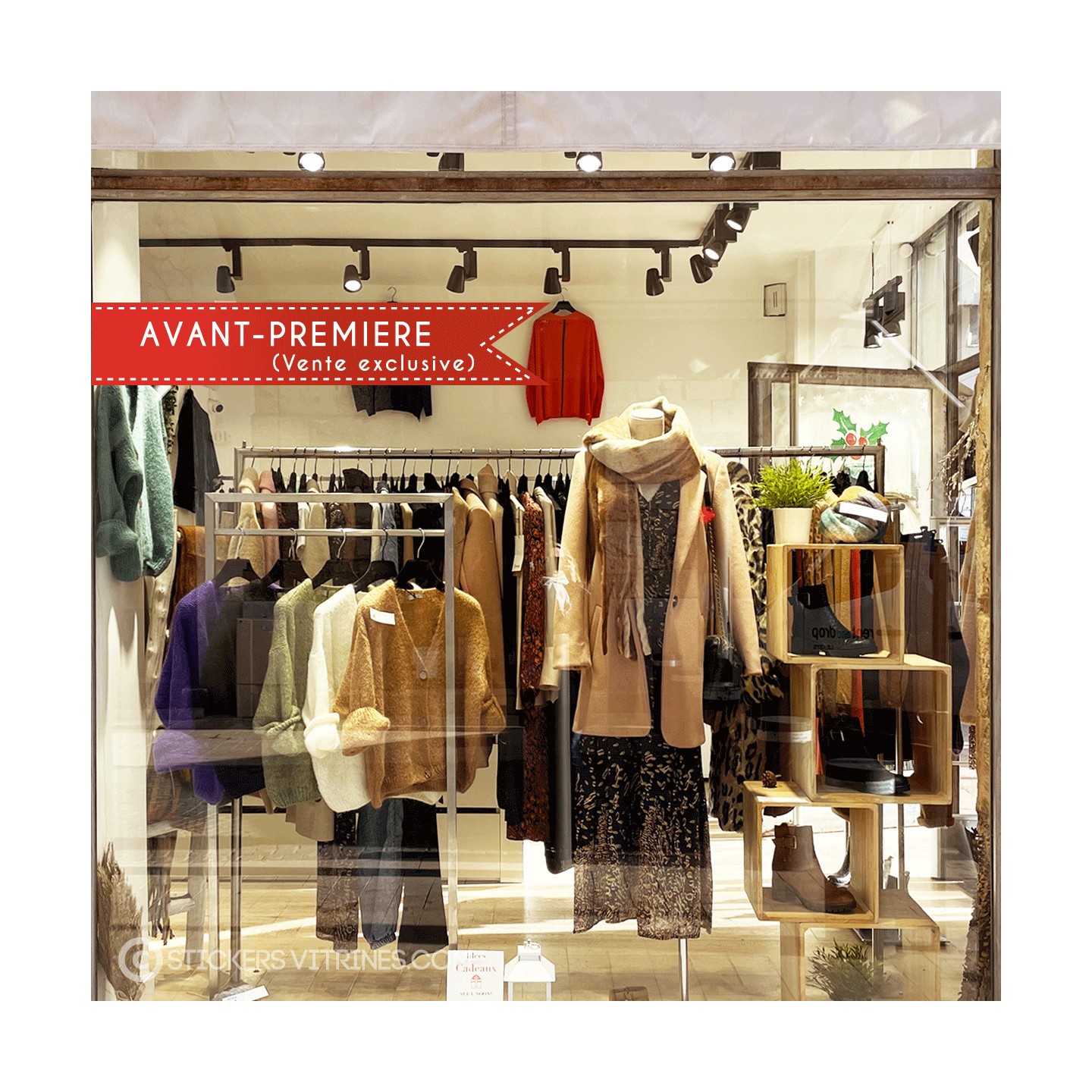 sticker ruban avant premiere soldes promotion hiver ete devanture vitrine destockage braderie mode maroquinerie lingerie opticie