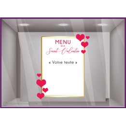 Sticker Menu de la Saint-Valentin à personnaliser restaurant bar bistro traiteur epicerie signaletique