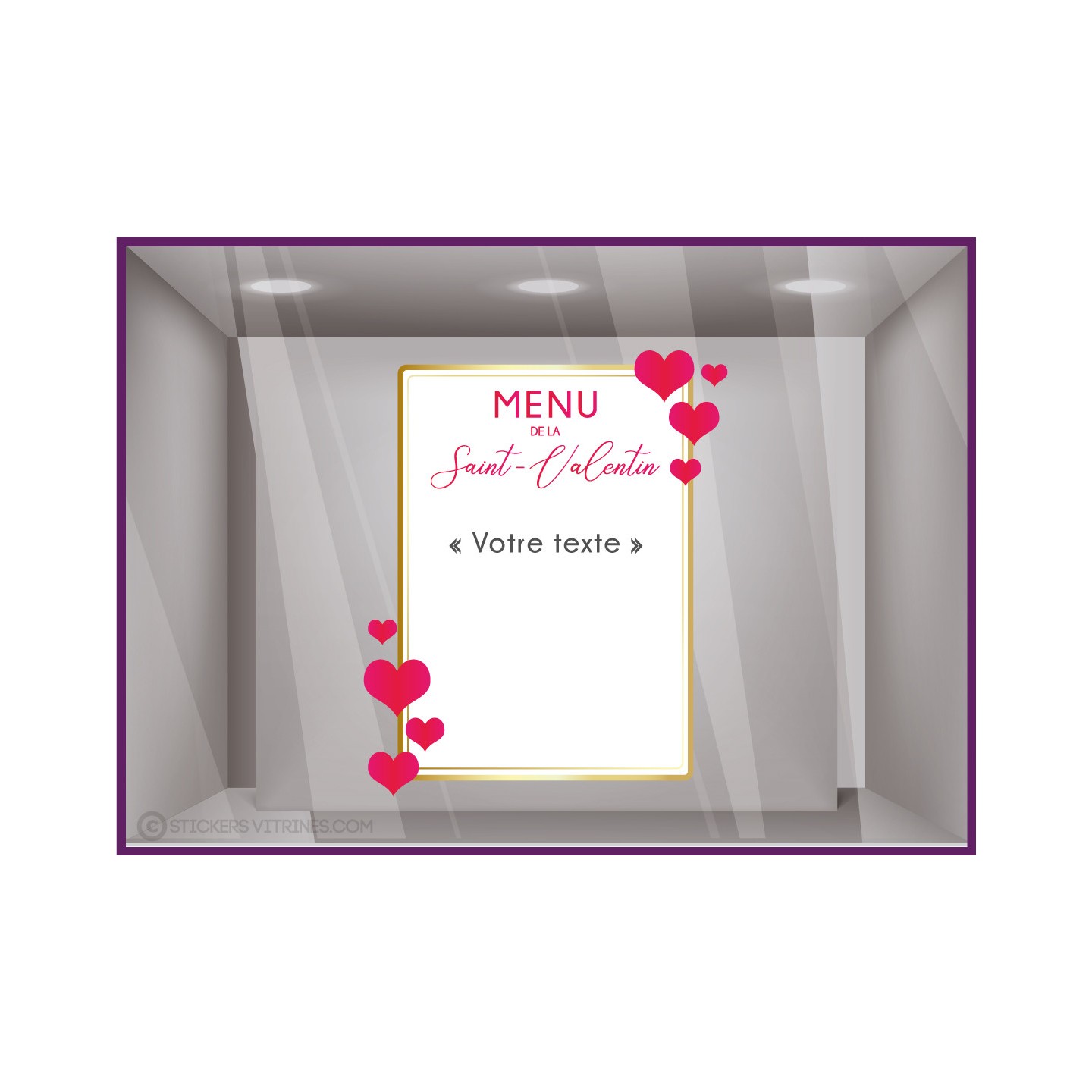Sticker Menu de la Saint-Valentin à personnaliser restaurant bar bistro traiteur epicerie signaletique