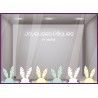 Kit de Stickers Lapins de Paques a Pois lettre autocollante vitrophanie magasin commerce fleuriste boulangerie