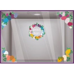 Kit de Stickers Angle et Couronne d'Oeufs de Paques marquage adhésif vitrophanie magasin commerce patisserie idee decoration