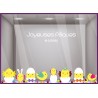 Kit de Stickers Frise Poussins de Paques boulangerie commerce autocollant geant idee decoration vitrophanie oeuf chocolatier