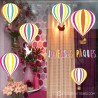 Kit de Stickers Montgolfieres Paques lettrage adhesif autocollant calicot vitrophanie devanture vitrine chocolaterie patisserie