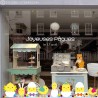 Kit de Stickers Frise Poussins de Paques boulangerie commerce autocollant geant idee decoration vitrophanie oeuf chocolatier