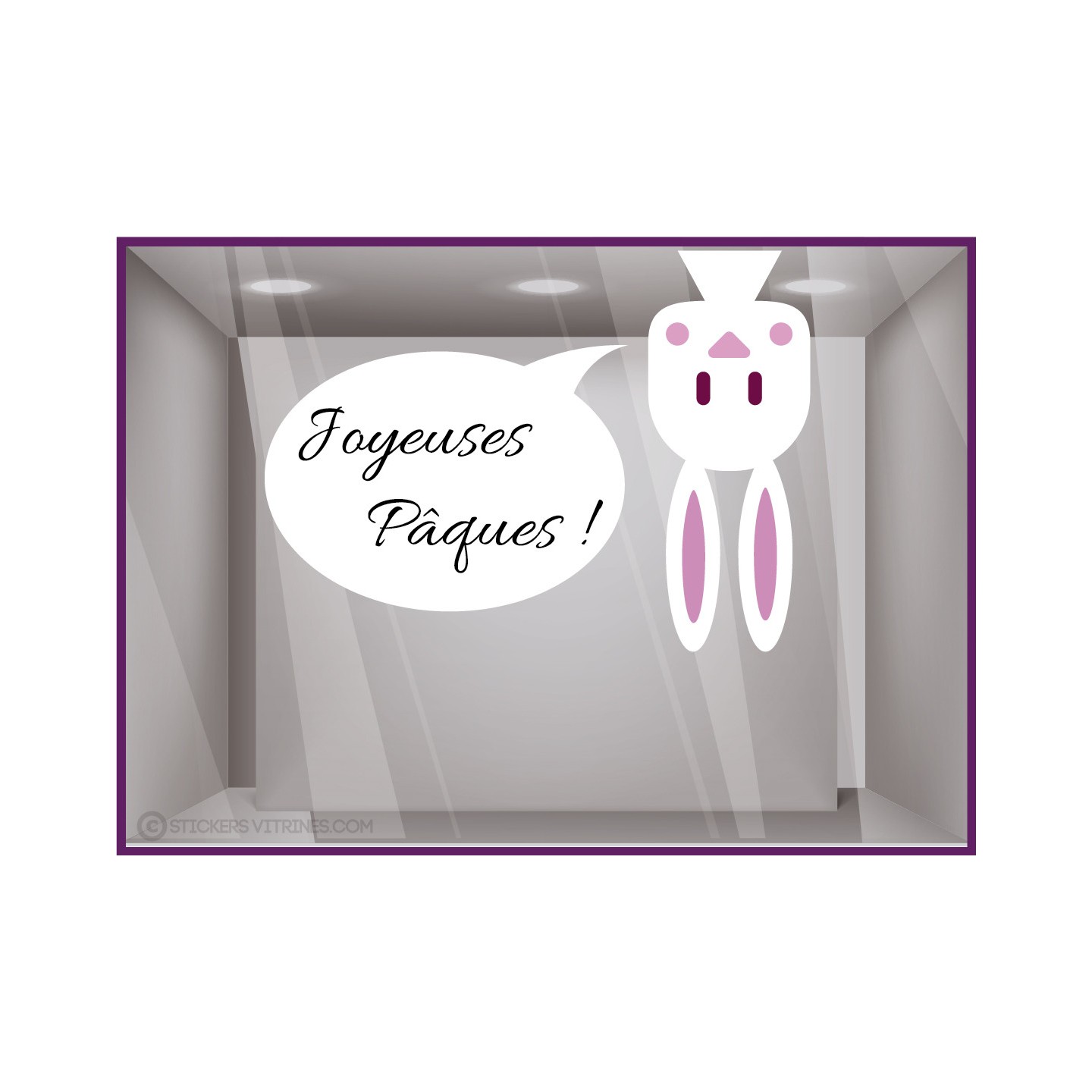 Sticker Lapin Pâques renversé