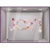Stickers lettrage fleurs JOY ! printemps saison idee decoration magasin mode opticien vitrophanie lettre adhesive  