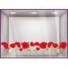 Kit de Stickers Frise Fleur de Coquelicot printemps beaute magasin vitrine mode marquage adhesif boulangerie decoration boutique