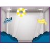 Stickers capelines ete beaute magasin vitrine mode marquage adhesif parfumerie decoration boutique mer plage bouee chapeau