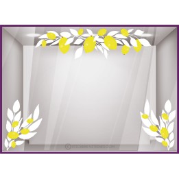 Kit de Stickers citron ete beaute magasin vitrine mode marquage adhesif parfumerie idee decoration boutique branche citronnier
